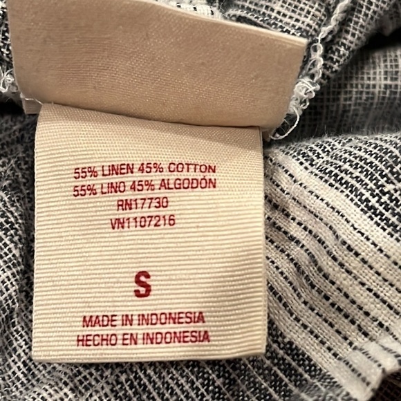 🎁 3 for $30 Mossimo Blue & White Cotton/Linen Striped Shorts Size Small - Picture 6 of 8